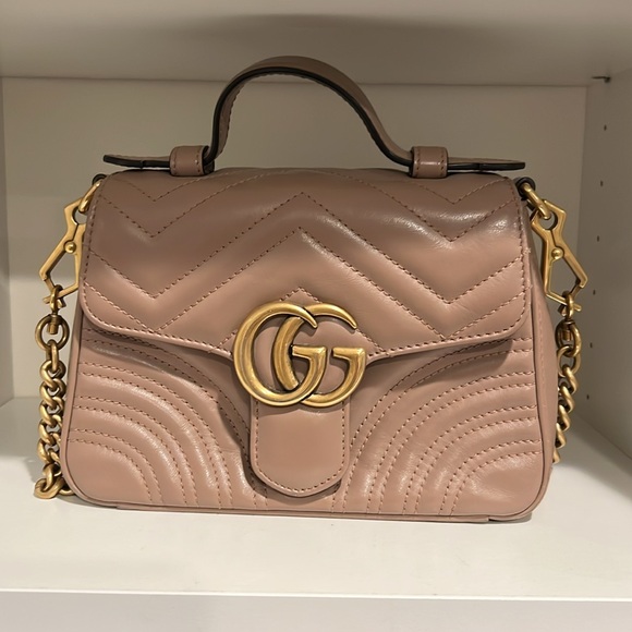 GG MARMONT MINI TOP HANDLE BAG in DUSTY PINK. - Picture 7 of 9